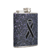 Zwart lintbewustmakingsaccentdecor heupfles (Rechts)