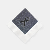 Zwart lintbewustmakingsaccentdecor servet (Hoek)