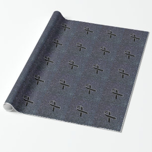 Zwart lintbewustmakingsaccu cadeaupapier