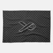 Zwart lintbewustzijn koolstofvezeldecor theedoek (Horizontaal)