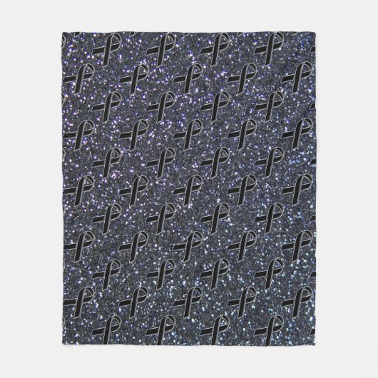 Zwart lintbewustzijn Midnight Blue Fleece Deken (Voorkant)