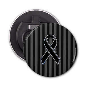 Zwart lintbewustzijn op verticale strepen button flesopener