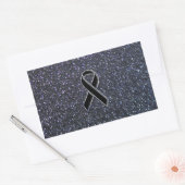 Zwart lintdecor rechthoekige sticker (Envelop)