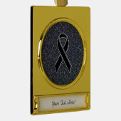 Zwart lintdecor verguld banner ornament (Rechts)