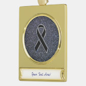 Zwart lintdecor verguld banner ornament (Links)