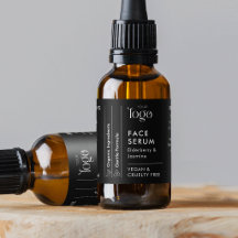 Zwart Logo 1OZ Druppelfles Waterdicht Etiket