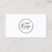 Zwart Logo Minimalistische QR-code Visitekaartje (Voorkant)