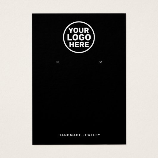 Zwart Logo Oorbel Display Houder QR Code Visitekaartje (Voorkant)