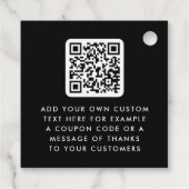 Zwart logo QR code bestelling dank u hang labels (Achterkant)