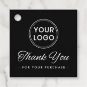 Zwart logo QR code bestelling dank u hang labels (Voorkant)