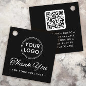 Zwart logo QR code bestelling dank u hang labels