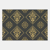 Zwart luxe Classy Elegant Pattern Inpakpapier Vel (Voorkant)