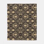Zwart Luxe Patroon Fleece Deken. (Voorkant)