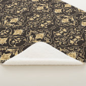 Zwart luxe patroon sherpa deken (3/4)