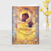 Zwart Madonna Kaart (Gele Bloem)
