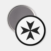 Zwart Maltees Kruis Magneet (Voorkant / Achterkant)