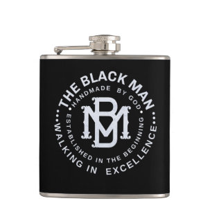 Zwart Man Embleem Whiskey Vinyl Wrapped Flask Heupfles