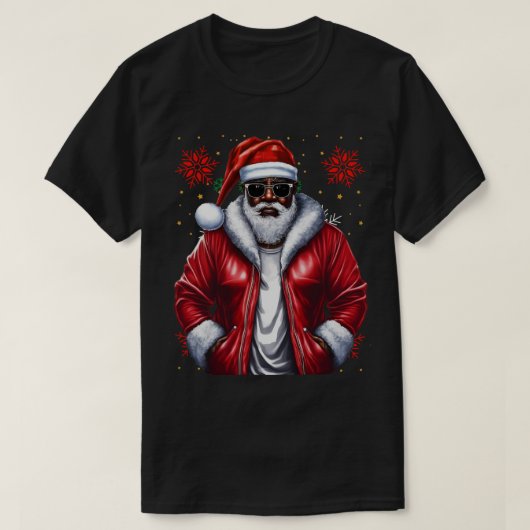 Zwart Man Melanine Kerstman Sinterklaas Lelijke Xm T-shirt (Design voorkant)