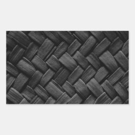 zwart mandweefpatroon rechthoekige sticker