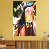 *~* Zwart Mane Paard AR22 Equine Art Canvas Print (Insitu (Woonkamer))
