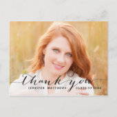 Zwart Manuscript | Afstuderen dankt u Briefkaart (Voorkant)