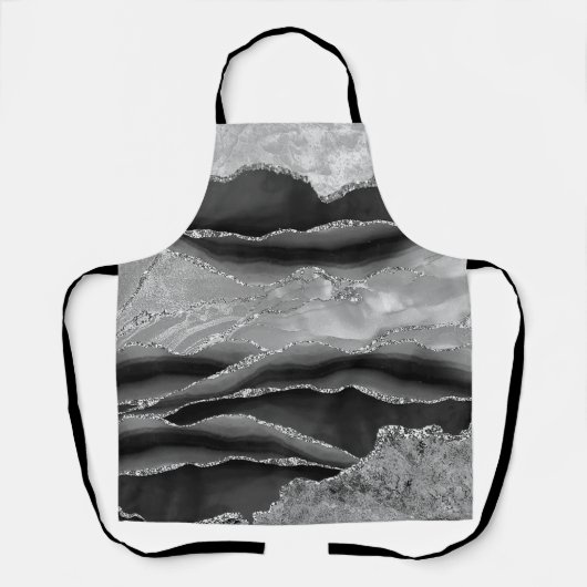 ZWART MARMER AGAAT GOUDEN GLITTER GLAM SCHORT (Voorkant)