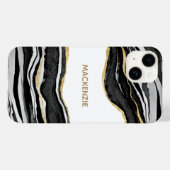 Zwart marmer Agate Gold Glitter - persoonlijk Case-Mate iPhone Case (Achterkant (horizontaal))