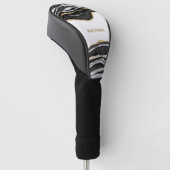 Zwart marmer Agate Gold Glitter - persoonlijk Golfheadcover (Schuin)