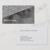 Zwart marmer- en elastisch kleurenblok visitekaartje (Voorkant / Achterkant)