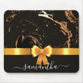 Zwart marmer en lint muismat (Voorkant)