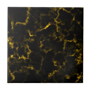 Zwart Marmer Goud Patroon Luxe Textuur Tegeltje