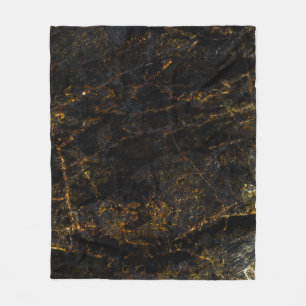 Zwart marmer, gouden aderen, textuur. fleece deken