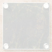 Zwart marmer, gouden aderen, textuur. glazen onderzetter (Achterkant)