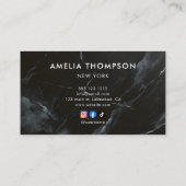 Zwart Marmer Meisje Social Media Script Visitekaartje (Achterkant)