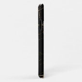 Zwart marmer met beige korrel Case-Mate iPhone case (Achterkant/rechts)
