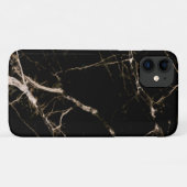 Zwart marmer met beige korrel Case-Mate iPhone case (Achterkant (horizontaal))