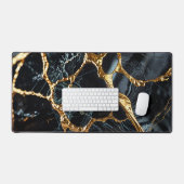 Zwart marmer met gouden ader bureaumat (Keyboard & Muis)