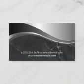 zwart marmer | metaalgolf visitekaartje (Achterkant)