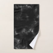 Zwart Marmer Modern Script Girly Monogram Naam Bad Handdoek (Handdoek)