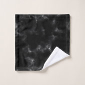 Zwart Marmer Modern Script Girly Monogram Naam Bad Handdoek (Wasdoekje)