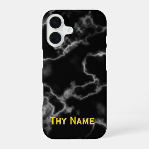 Zwart marmer ontwerp - iPhone 16 hoesje