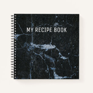Zwart marmer Pattern Recipe Book Notitieboek
