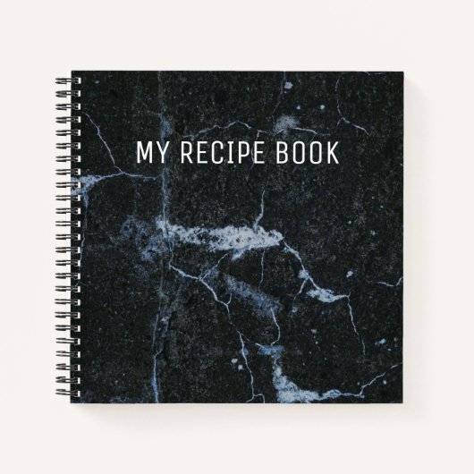 Zwart marmer Pattern Recipe Book Notitieboek (Voorkant)