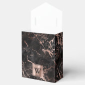 Zwart marmer Roos Gold Monogram Bedankdoosjes (Geopend)