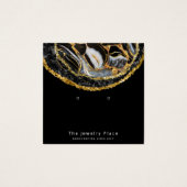 Zwart marmer Stud Earning beeldscherm Vierkante Visitekaartjes (Voorkant)