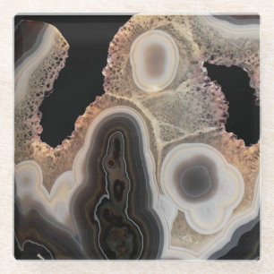 Zwart Marmeren Agaat Geode Faux Stone Onderzetter