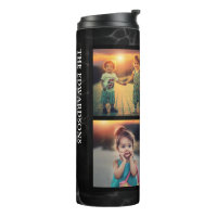 Zwart marmeren patroon familie foto collage monogr