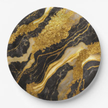 Zwart marmeren patroon met goud
