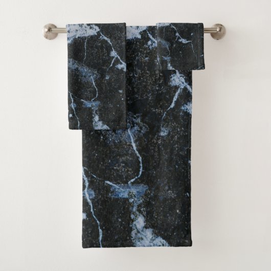 Zwart marmerpatroon bad handdoek (Insitu)