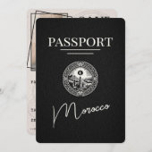 Zwart Marokko paspoort Bewaar de datum Save The Date (Voorkant / Achterkant)